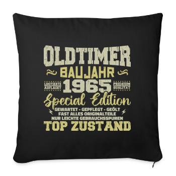 Vintage 1965 Born Retro Birthday Vintage - Sofa pillowcase 17,3'' x 17,3'' (45 x 45 cm) - black - Front