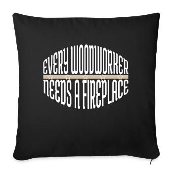 cutter drôle charpentier tronçonneuse charpentier - Housse de coussin décorative 45 x 45 cm - noir - Devant