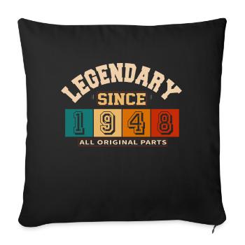 Legendary since 1948 Vintage Retro Anniversary - Sofa pillowcase 17,3'' x 17,3'' (45 x 45 cm) - black - Front