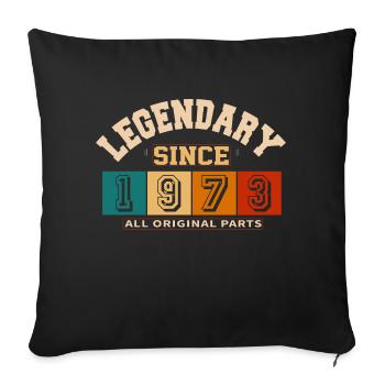 Legendary since 1973 vintage rétro anniversaire - Housse de coussin décorative 45 x 45 cm - noir - Devant