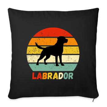Labrador Retriever Labbi Hund Retro Geschenk Wau - Sofakissenbezug 45 x 45 cm - Schwarz - Vorne