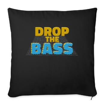 Drop the Bass Music Lover Statement - Sofa pillowcase 17,3'' x 17,3'' (45 x 45 cm) - black - Front