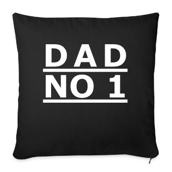 DAD NO 1 - Sofakissenbezug 45 x 45 cm - Schwarz - Vorne