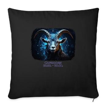 Zodiac sign Capricorn Date - Sofa pillowcase 17,3'' x 17,3'' (45 x 45 cm) - black - Front