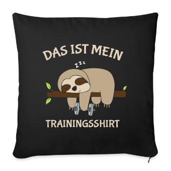 Trainingsshirt Faultier - Sofakissenbezug 45 x 45 cm - Schwarz - Vorne