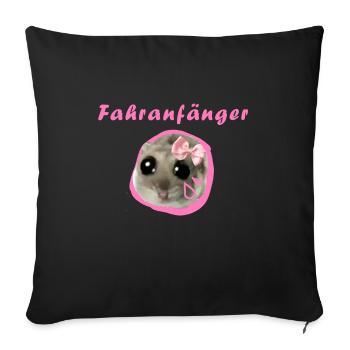 fahranfänger,hamster,fahrschule - Sofakissenbezug 45 x 45 cm - Schwarz - Vorne