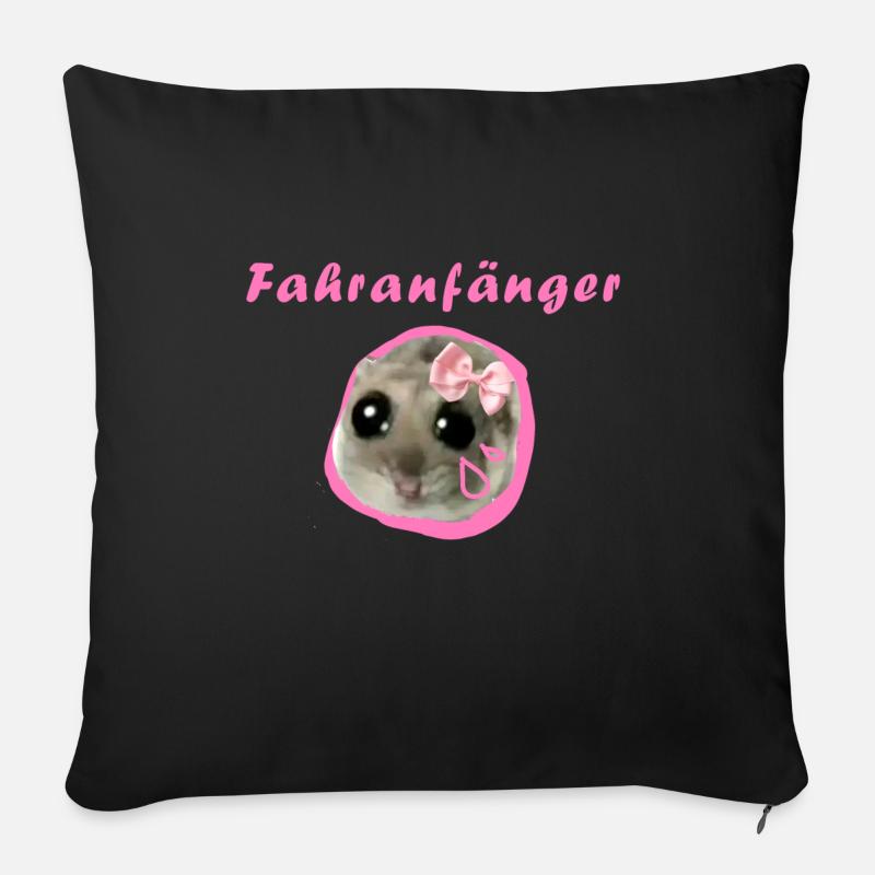 fahranfänger,hamster,fahrschule - Sofakissenbezug 45 x 45 cm - Schwarz