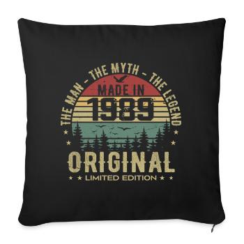Original 1989 Retro 1989 Geburtstagsgeschenk 1989 - Sofakissenbezug 45 x 45 cm - Schwarz - Vorne