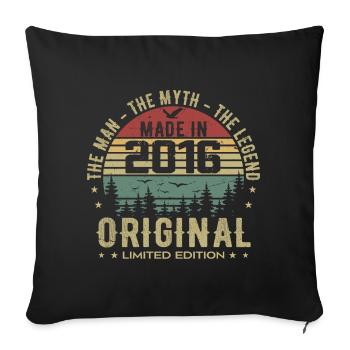 Original 2016 Retro 2016 Birthday Gift 2016 - Sofa pillowcase 17,3'' x 17,3'' (45 x 45 cm) - black - Front