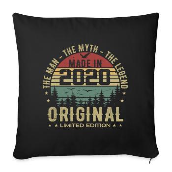 Original 2020 Retro 2020 Geburtstagsgeschenk 2020 - Sofakissenbezug 45 x 45 cm - Schwarz - Vorne