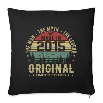Original 2015 Retro 2015 Birthday Gift 2015 - Sofa pillowcase 17,3'' x 17,3'' (45 x 45 cm) - black - Front