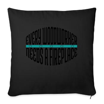 Bûcheron coolTravail du bois - Housse de coussin décorative 45 x 45 cm - noir - Devant