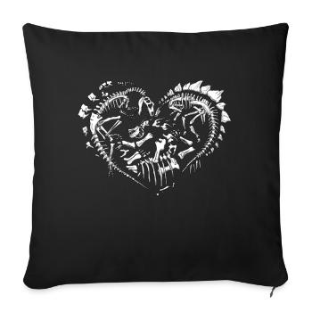 Dinosaur Heart Geology Paleontology - Sofa pillowcase 17,3'' x 17,3'' (45 x 45 cm) - black - Front