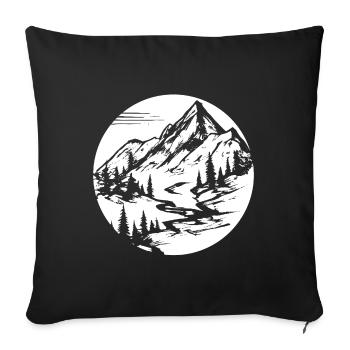 Mountain Landscape Hiking Trail Hiking in the Mountains - Sofa pillowcase 17,3'' x 17,3'' (45 x 45 cm) - black - Front