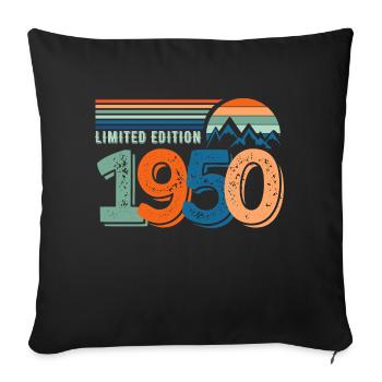 Limited edition 1950 - Sofa pillowcase 17,3'' x 17,3'' (45 x 45 cm) - black - Front