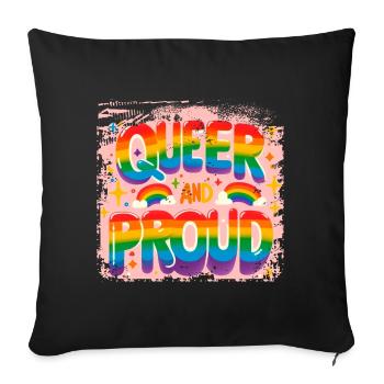 Queer et fier - Housse de coussin décorative 45 x 45 cm - noir - Devant