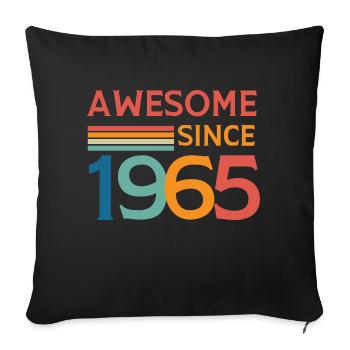 Awesome since 1965 - Housse de coussin décorative 45 x 45 cm - noir - Devant