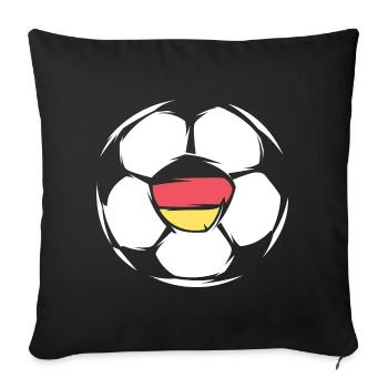 Team Deutschland Fußball Illustration Ball Symbol - Sofakissenbezug 45 x 45 cm - Schwarz - Vorne