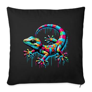 Gecko - Sofa pillowcase 17,3'' x 17,3'' (45 x 45 cm) - black - Front