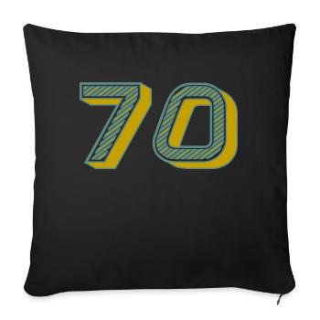 70. 70 YEARS. 70th ANNIVERSARY. 70 YEARS ANNIVERSARY. - Sofa pillowcase 17,3'' x 17,3'' (45 x 45 cm) - black - Front