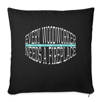 felling logging cool awesome lumberman job wood - Sofa pillowcase 17,3'' x 17,3'' (45 x 45 cm) - black - Front