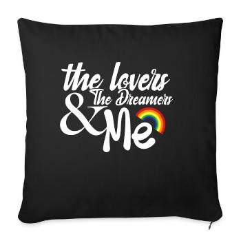 Rainbow Connection - Sofa pillowcase 17,3'' x 17,3'' (45 x 45 cm) - black - Front