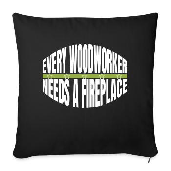 Arbre les charpentiers citation charpentier fille t-shirts - Housse de coussin décorative 45 x 45 cm - noir - Devant