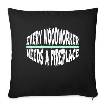 lumberjack hearbeat joke fun shirt - Sofa pillowcase 17,3'' x 17,3'' (45 x 45 cm) - black - Front