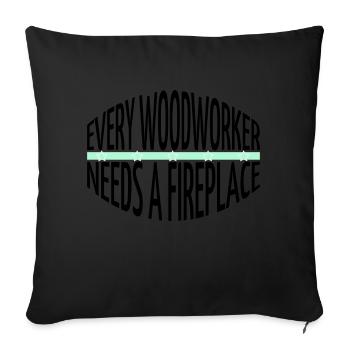 Abatteur d’arbres Amériques - Housse de coussin décorative 45 x 45 cm - noir - Devant