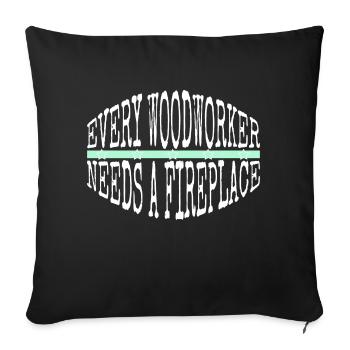 Hommes Un charpentier Prière T-shirts Mason Wood - Housse de coussin décorative 45 x 45 cm - noir - Devant