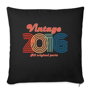 Vintage 2016 all original parts - Sofa pillowcase 17,3'' x 17,3'' (45 x 45 cm) - black - Front