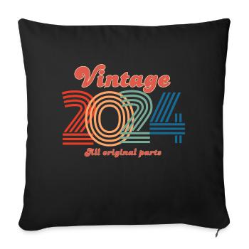 Vintage 2024 edition - Housse de coussin décorative 45 x 45 cm - noir - Devant