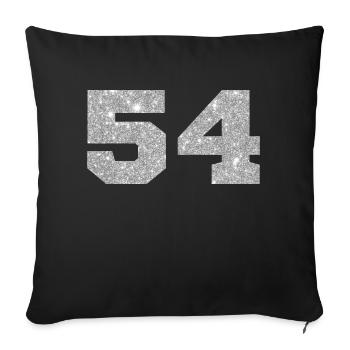 Number 54 Silver Glitter - 54th Anniversary - Sofa pillowcase 17,3'' x 17,3'' (45 x 45 cm) - black - Front