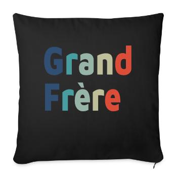 Geburt, großer Bruder, großer Sohn - Sofakissenbezug 45 x 45 cm - Schwarz - Vorne