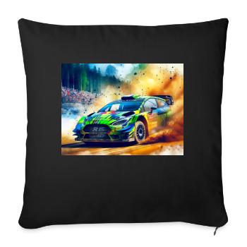 Course de voitures de rallye - Housse de coussin décorative 45 x 45 cm - noir - Devant