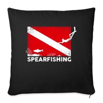 Chasse sous-marine Plongée sous-marine - Housse de coussin décorative 45 x 45 cm - noir - Devant