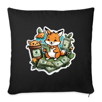 Cute Fox - Sofa pillowcase 17,3'' x 17,3'' (45 x 45 cm) - black - Front