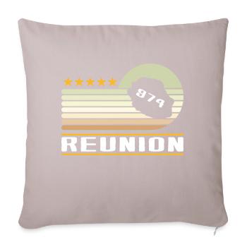 idee cadeau design carte ile de la reunion 974 - Housse de coussin décorative 45 x 45 cm - taupe clair - Devant