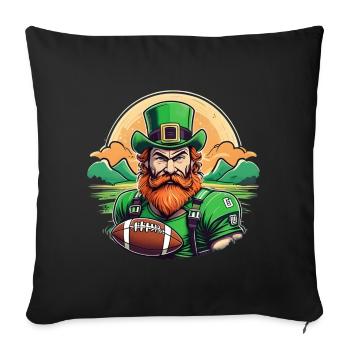 St. Patrick's Day Shamrock American Football - Sofa pillowcase 17,3'' x 17,3'' (45 x 45 cm) - black - Front