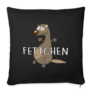 Fettchen - Sofakissenbezug 45 x 45 cm - Schwarz - Vorne