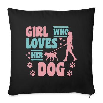 Amoureux des chiens - Housse de coussin décorative 45 x 45 cm - noir - Devant