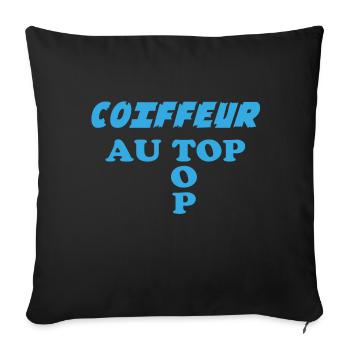 COIFFEUR au top - Housse de coussin décorative 45 x 45 cm - noir - Devant