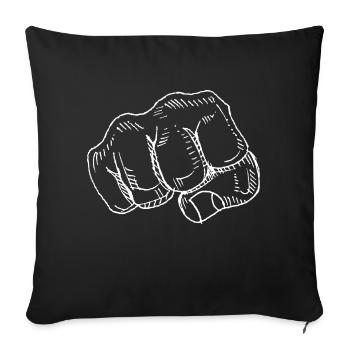 Poing Main Comique Agression - Housse de coussin décorative 45 x 45 cm - noir - Devant