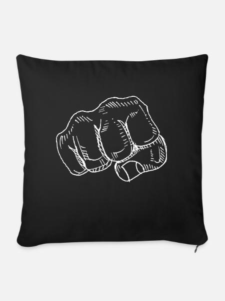 Faust Hand Comic Aggression - Sofakissenbezug 45 x 45 cm - Schwarz