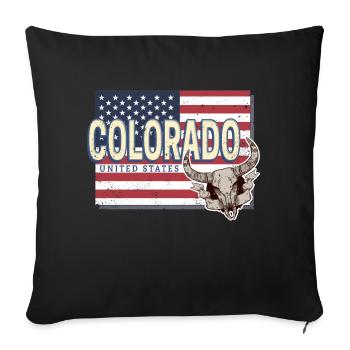 Colorado United States Retro Map United States - Sofa pillowcase 17,3'' x 17,3'' (45 x 45 cm) - black - Front