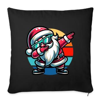 Dabbing Weihnachtsmann Vintage Sunset - Sofakissenbezug 45 x 45 cm - Schwarz - Vorne