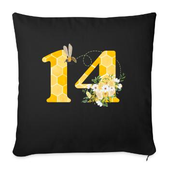 14th Anniversary Bee - Sofa pillowcase 17,3'' x 17,3'' (45 x 45 cm) - black - Front