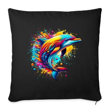Delfin - Sofakissenbezug 45 x 45 cm - Schwarz - Vorne