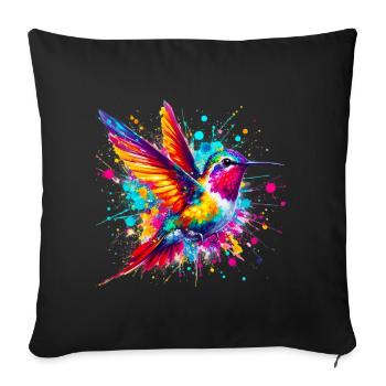 Hummingbird - Sofa pillowcase 17,3'' x 17,3'' (45 x 45 cm) - black - Front