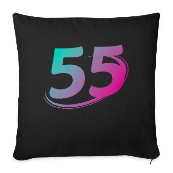 Numéro 55 multicolore - Housse de coussin décorative 45 x 45 cm - noir - Devant